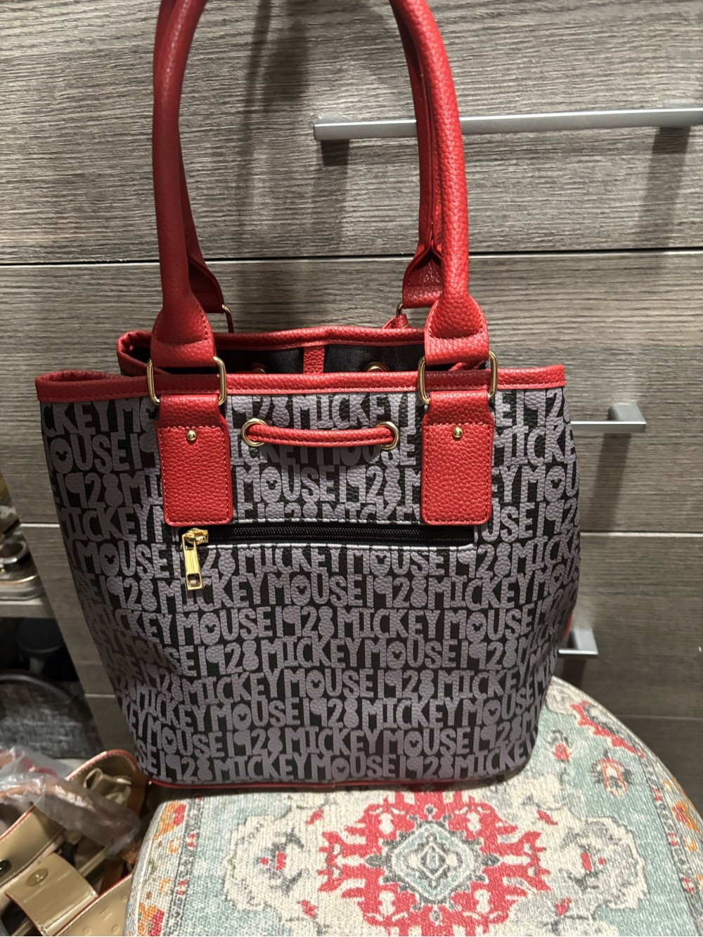 Bradford Exchange Disney Forever Mickey Mouse Bucket Shoulder Bag - Picture 2 of 7